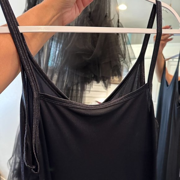 XL Black Anthropologie Tulle full length dress with slip dress included - Picture 6 of 8